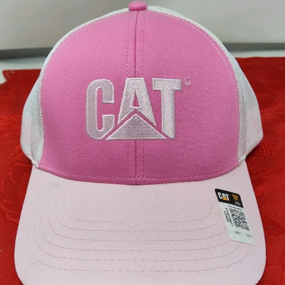 CAT Caterpillar Trucker Hat Pink Women's Adjustable Mesh New